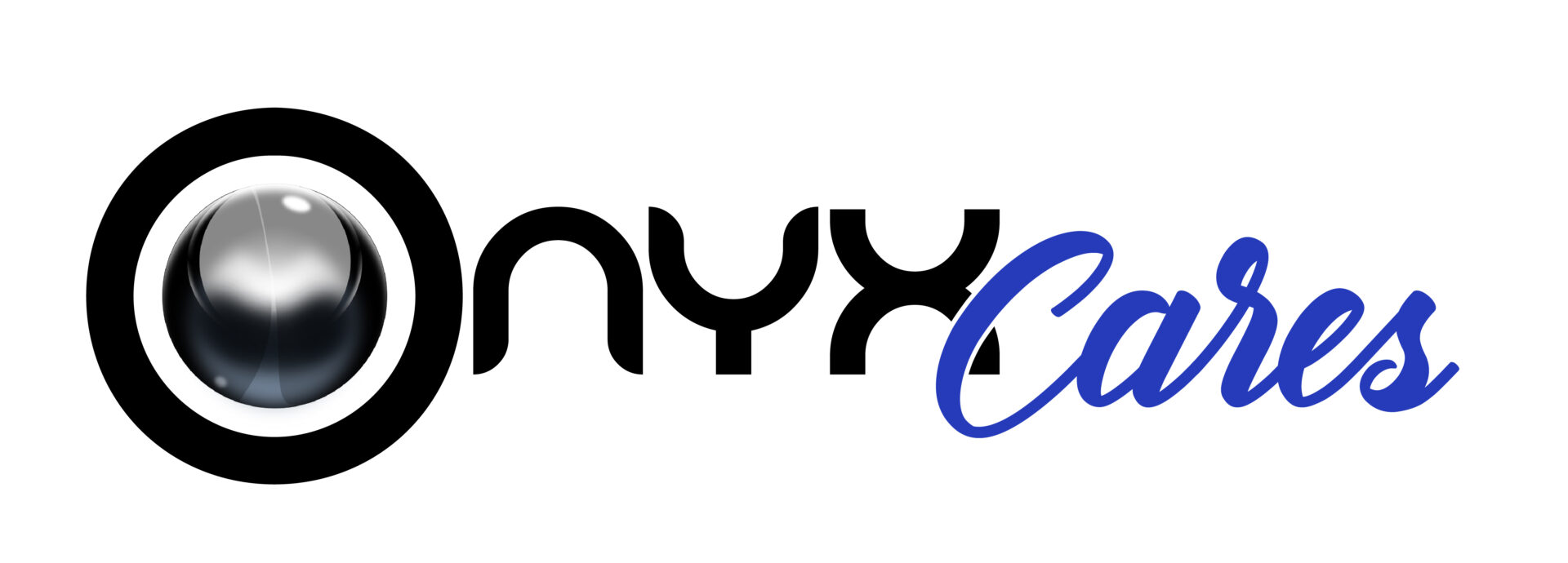 A white background with the word nyx in black and blue.